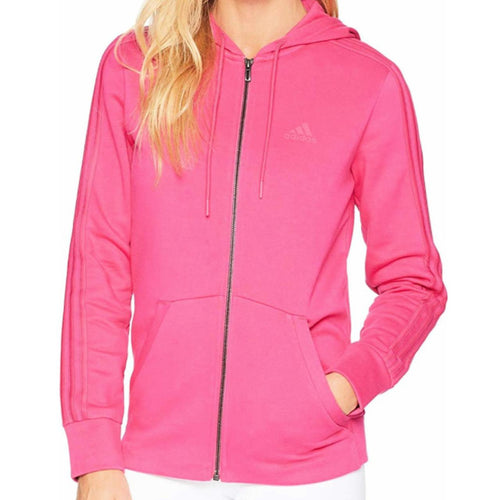 Adidas Athletics Cotton Fleece Zip Hoodie Pink Small