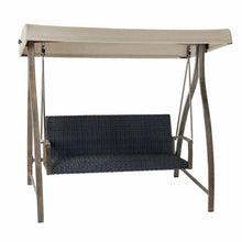 Load image into Gallery viewer, Agio Cameron Woven Patio Swing with Fabric Canopy Tan
