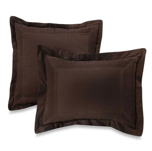 Ampersand Pintuck Sham Chocolate Euro Brown