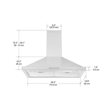 Load image into Gallery viewer, Ancona 30&quot; Convertible WallMounted Pyramid Range Hood Stainless Steel AN-1161
