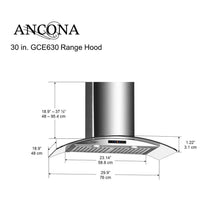 Load image into Gallery viewer, Ancona 30&quot; Range Hood Stainless with Glass GCE630 AN1168-Liquidation Store
