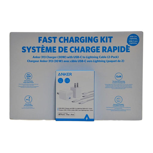 Anker 313 Charger with USB-C to Lightning Cable - 2 pack