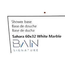Load image into Gallery viewer, Bain Signature Sahara 60&quot; x 32&quot; Shower Base White Marble-Liquidation Store

