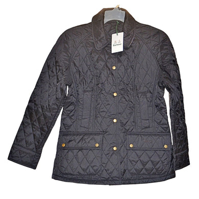 Barbour Beadnell Summer Quilted Jacket Size 10 Black