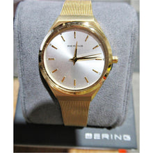 Load image into Gallery viewer, Bering Women&#39;s 11022-334 Gold Mesh Bracelet w/ White Dial Watch
