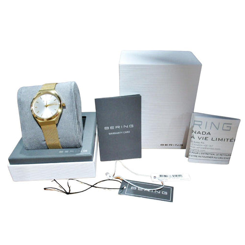 Bering Women's 11022-334 Gold Mesh Bracelet w/ White Dial Watch