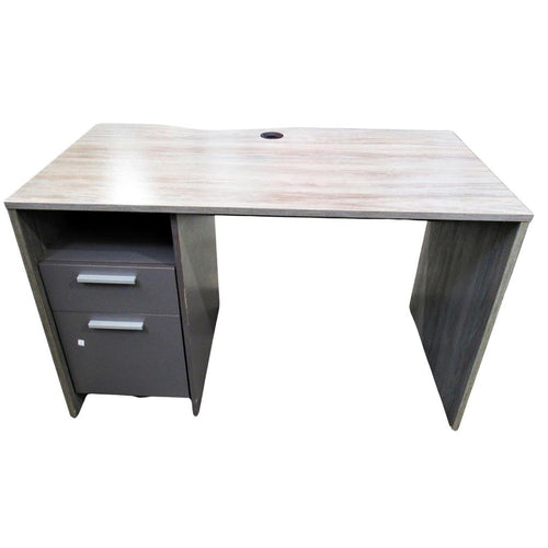 Bestar Meropa Small Computer Desk Walnut Grey