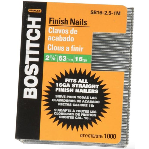 Bostitch 16-Gauge Straight Finish Nail 2 1/2