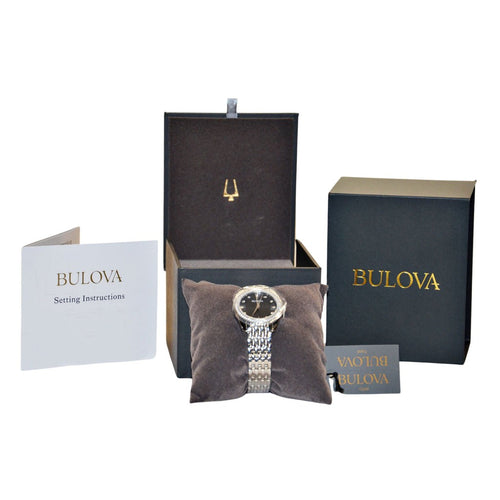 Bulova Ladies 96L317 Black Dial Watch