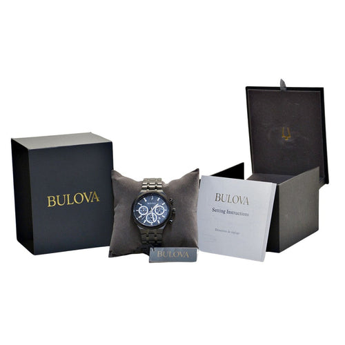 Bulova Men's 98B404 Ion-Plated Chronograph Watch - Black