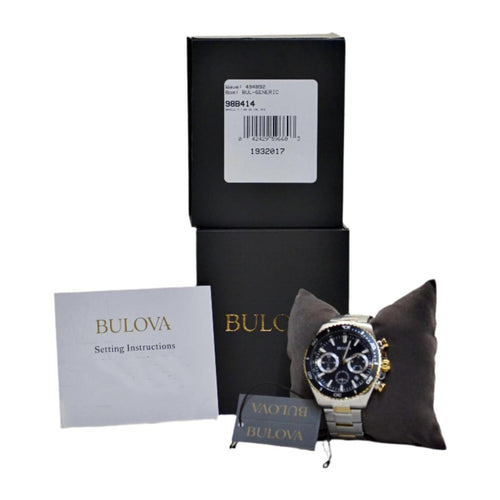 Bulova Men's 98B414 Classic Chronograph Black Dial Watch