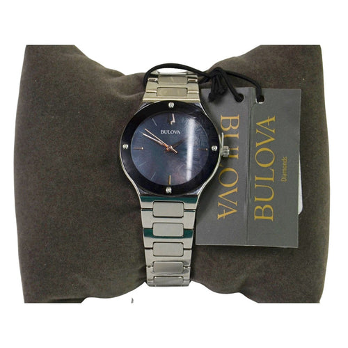 Bulova Women's Futuro Millennia Diamond-Accent Bracelet Watch 96R231 Silver-tone
