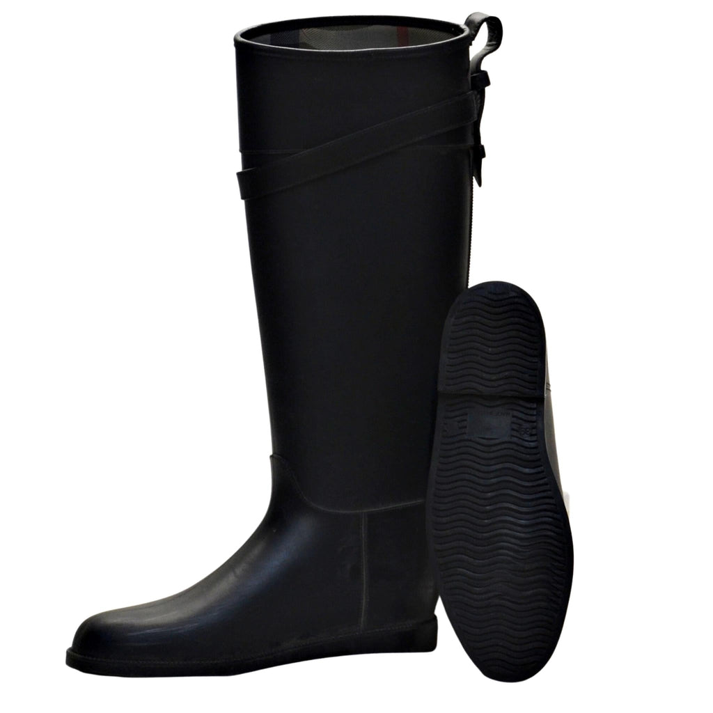 靴 Burberry rubber boots Burberry Knee High Rubber Rain Boots 8.5 (39) Black