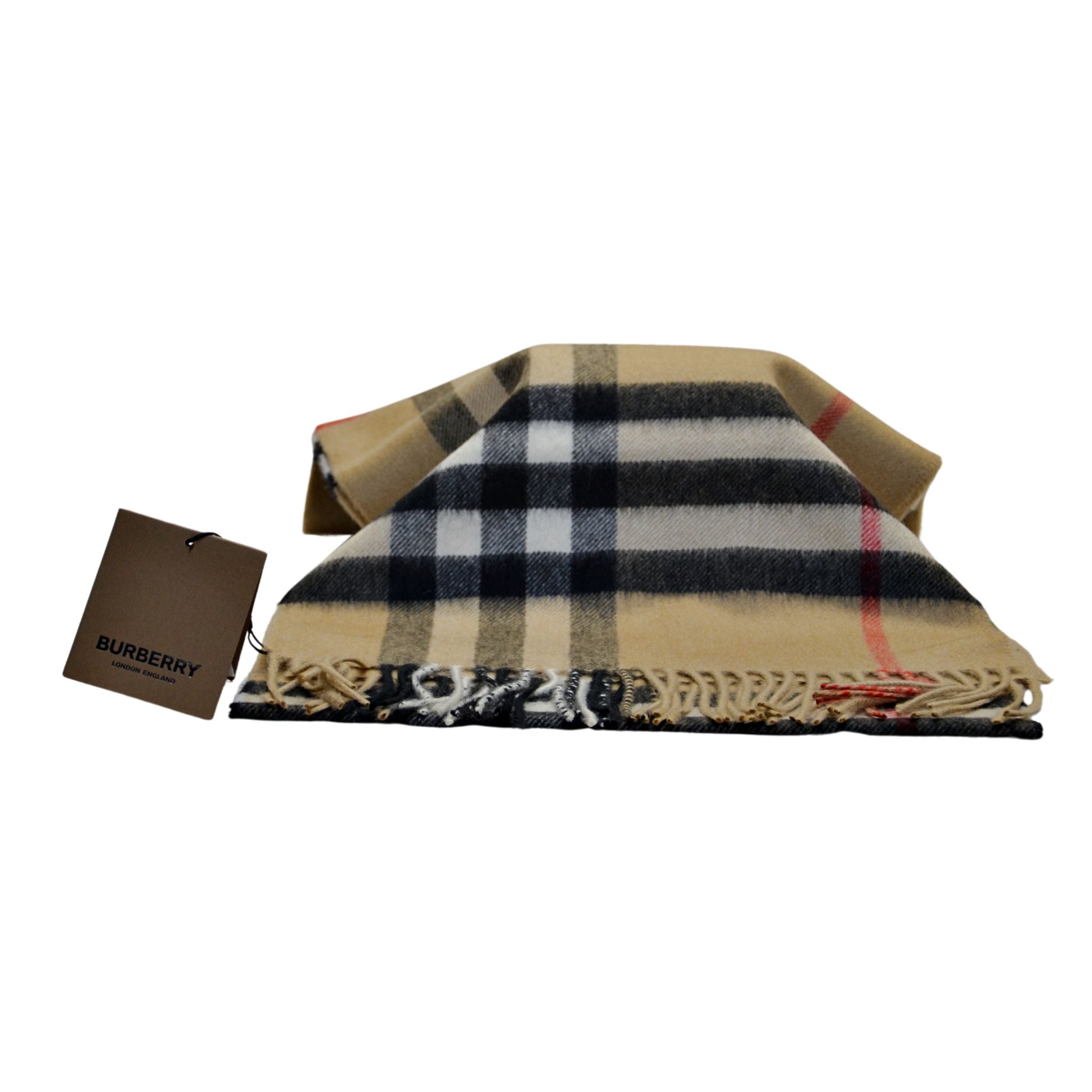 BURBERRY｜SCARVES (Checked Cashmere Scarf (8076582)) Burberry Navy Giant Check Cashmere Scarf 8076582