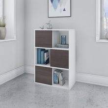 Load image into Gallery viewer, Bush Business Furniture White/Storm Gray Composite Wood 6 Cube
