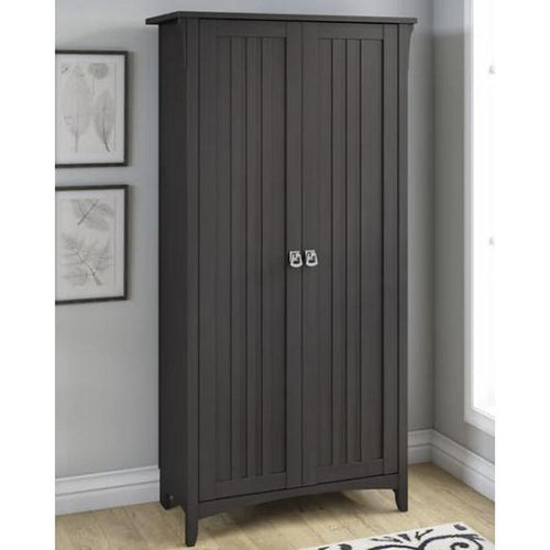 Bush Furniture Salinas Tall Storage Cabinet with Doors Vintage Black