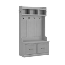 Load image into Gallery viewer, Bush Woodland Hall Tree and Shoe Storage Bench with Doors
