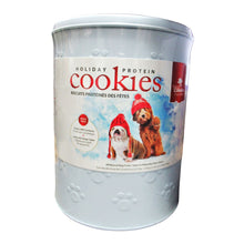 Load image into Gallery viewer, Caledon Farms Protein Cookie Dog Treats in Holiday Gift Tin 1.25 kg (44.4 oz.)
