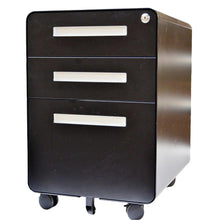Load image into Gallery viewer, Carrara Mobile 3-Drawer Filing Cabinet with Lock Round Edge - Black

