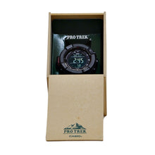 Load image into Gallery viewer, Casio Men&#39;s S PROTREK Atomic Solar Triple Sensor Watch Green Silicone Strap
