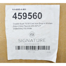 Load image into Gallery viewer, Cayton 33" 70/30 Offset Double-Bowl Cast Iron Drop-in Sink NH-6005-4-WH
