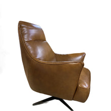 Load image into Gallery viewer, Natuzzi Brown Top Grain Leather Swivel Chair-Liquidation Store
