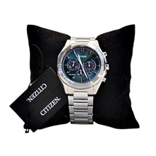 Load image into Gallery viewer, Citizen Men’s Eco-Drive CA4590-81X Silver-Tone with Green Dial Watch
