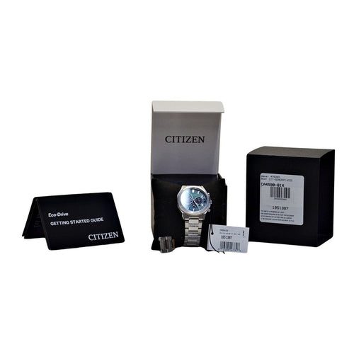Citizen Men’s Eco-Drive CA4590-81X Silver-Tone with Green Dial Watch