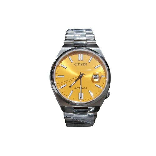 Citizen Men's Watch Silver-Tone Bracelet with Yellow Dial (NJ0150-56Z)