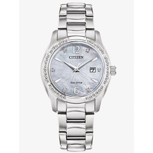 Citizen Women's Eco-Drive EW2570-58N Stainless Steel Crystal Accent Watch