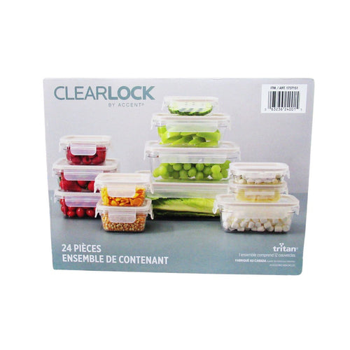 Clearlock Plastic Food Storage Set 24 Pieces