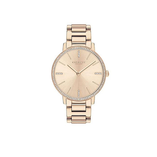 Coach Audrey Carnation Gold Crystal-Embellished Bracelet Watch