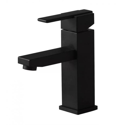 Contemporary Squared Single Hole Vessel Lever Bathroom Faucet