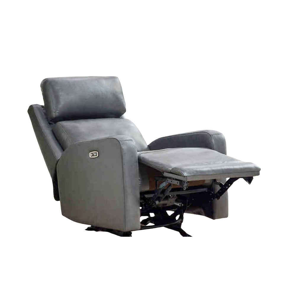 Contemporary Top Grain Leather Power Glider Recliner Liquidation Nation