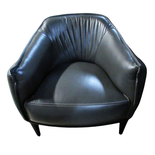 Cordoba Leather Barrel Chair Grey