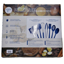 Load image into Gallery viewer, Core Kitchen Silicone Utensils Set of 8 - Blue
