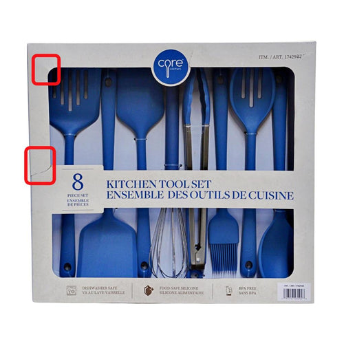 Core Kitchen Silicone Utensils Set of 8 - Blue