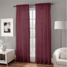 Load image into Gallery viewer, Crushed Voile Sheer Curtain Panel 84&quot; Burgundy
