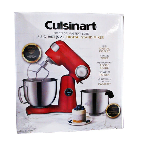 Cuisinart Precision Master Elite 5.5 Quart Digital Stand Mixer Red