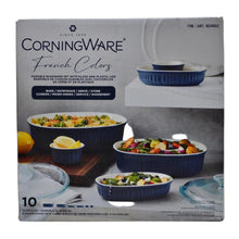Load image into Gallery viewer, CorningWare Freezer To Oven Set 10 Pieces French Colors Blue
