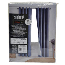 Load image into Gallery viewer, Commonwealth Couture Blackout Thermaplus Grommet Top Curtains 2 Panels - Blue
