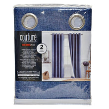 Load image into Gallery viewer, Commonwealth Couture Blackout Thermaplus Grommet Top Curtains 2 Panels - Blue
