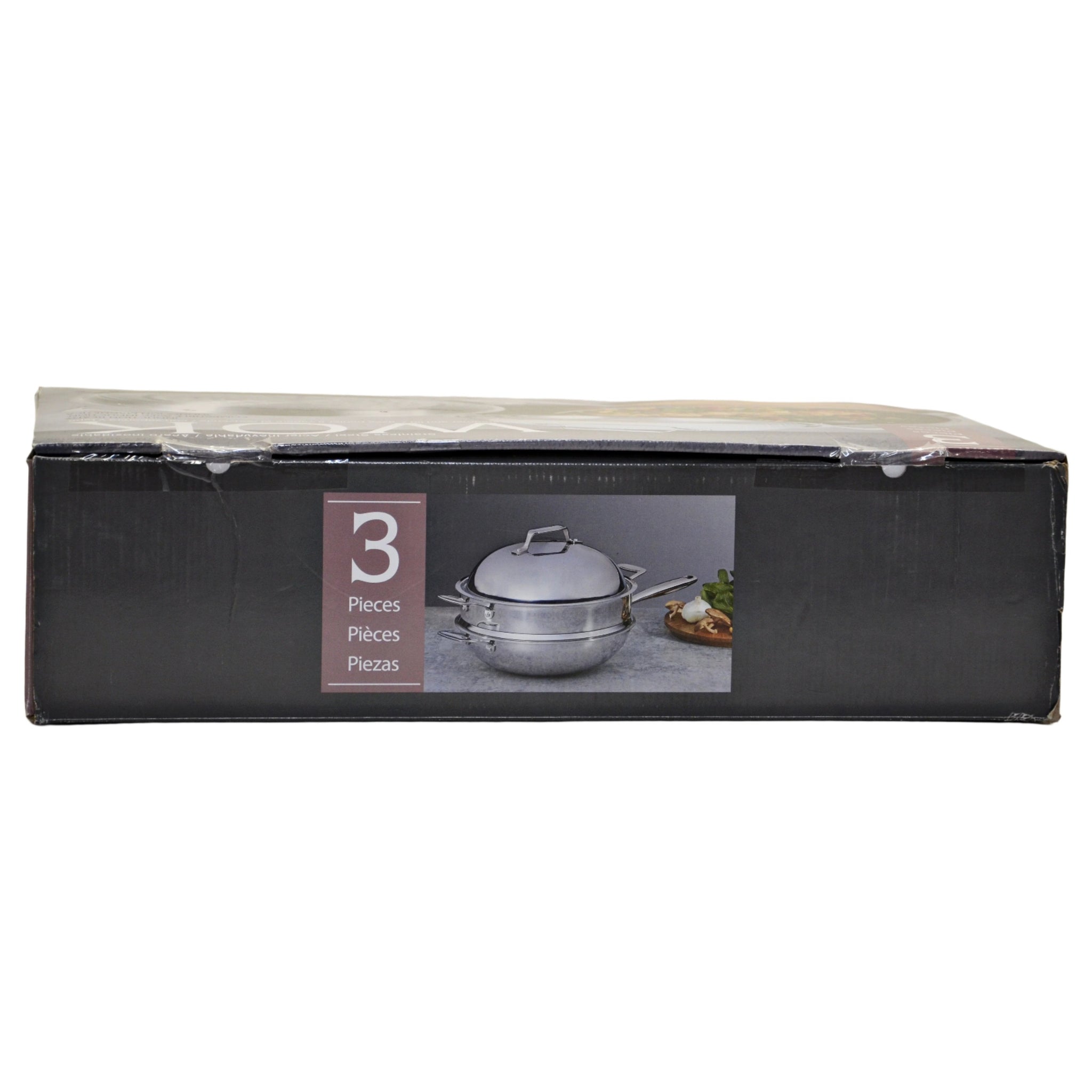 Wok with Steamer and Lid Stainless Steel 32cm – Liquidation