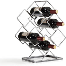 Load image into Gallery viewer, Danya B. Antique Silver Electroplated 6 Bottle Wine Rack
