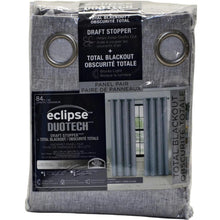 Load image into Gallery viewer, Eclipse DuoTech Collection Blackout 84in Curtain Panel, 2 panel Light Grey
