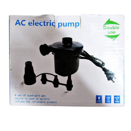Electric Air Pump with 4 Nozzles, AC 110-120 Volt Black