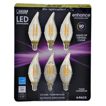 Load image into Gallery viewer, Feit Electric LED Chandelier Bulbs 40W equivalent Soft White 6 Pack
