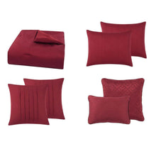 Load image into Gallery viewer, Fifth Avenue Lux Westbury 7-piece Comforter Set King Red
