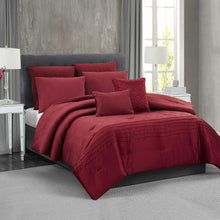 Load image into Gallery viewer, Fifth Avenue Lux Westbury 7-piece Comforter Set King Red
