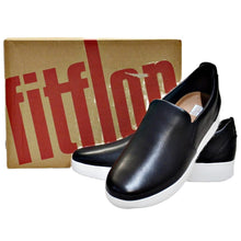 Load image into Gallery viewer, Fitflop Rally Leather Slip on Skate Sneakers Unisex 10 Black
